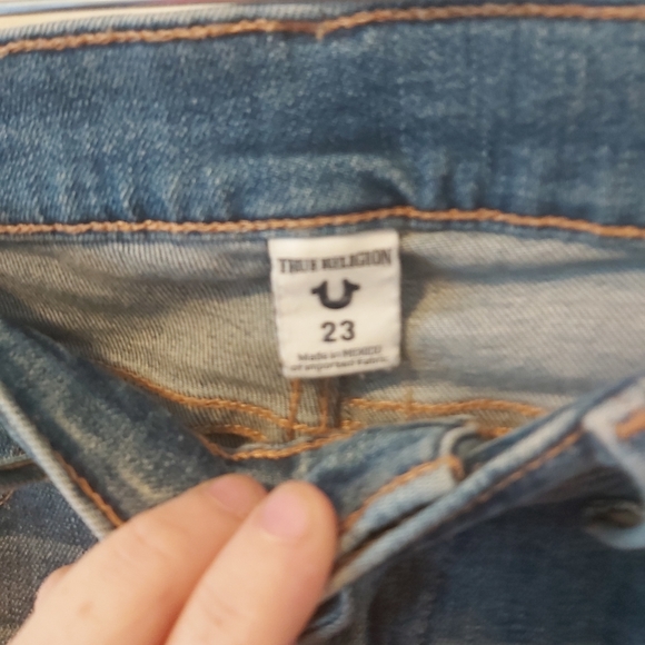 TRUE RELIGION | Women's Halle Mid Rise Super Skinny Jeans Gypset Blue Size 23 - Picture 11 of 14